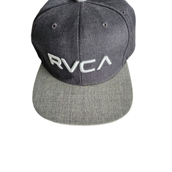 RVCA snap back trucker ball cap wool blend adjustable grey logo light wear OS - Picture 1 of 6